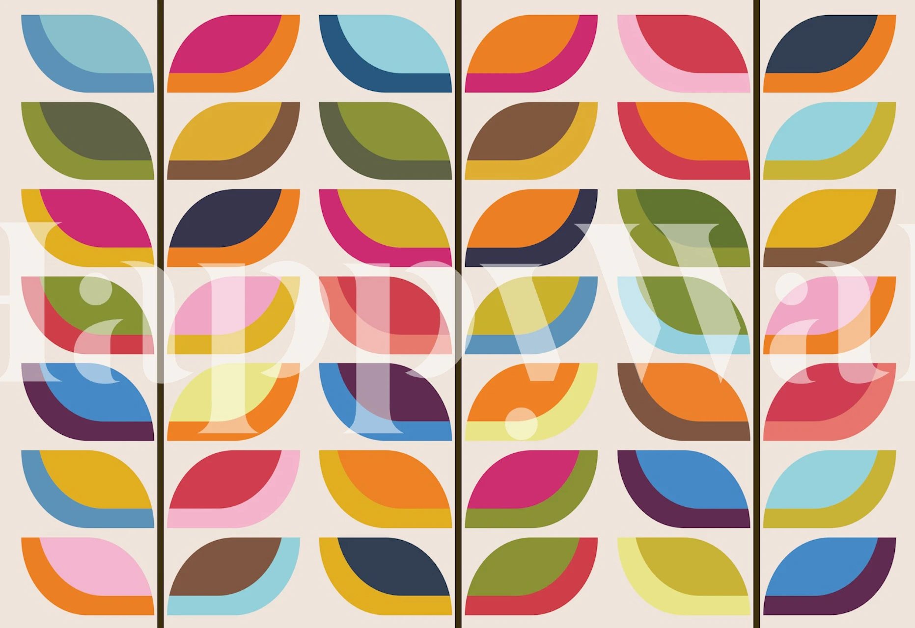 Tapeta Midcentury Harvest Vines w pokoju