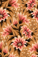 Gazania Floral - Mustard / Pink carta da parati
