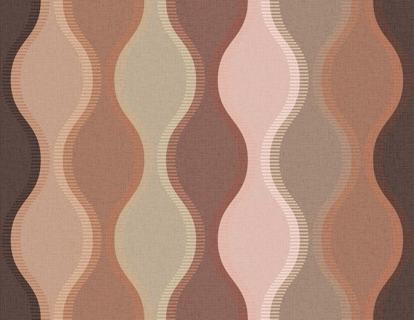 Mocha Mousse Curvilinear Stripes