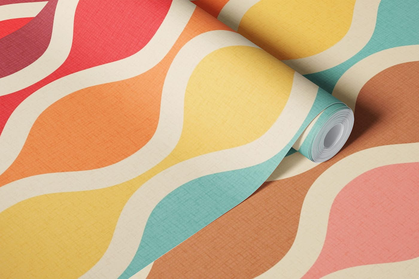 Colorful Wavy Stripes wallpaper roll