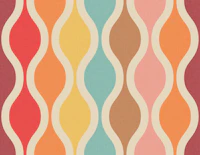 Colorful Wavy Stripes behang
