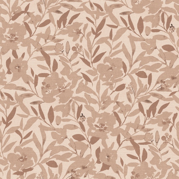 Floral silhouettes mocha mousse neutral brown