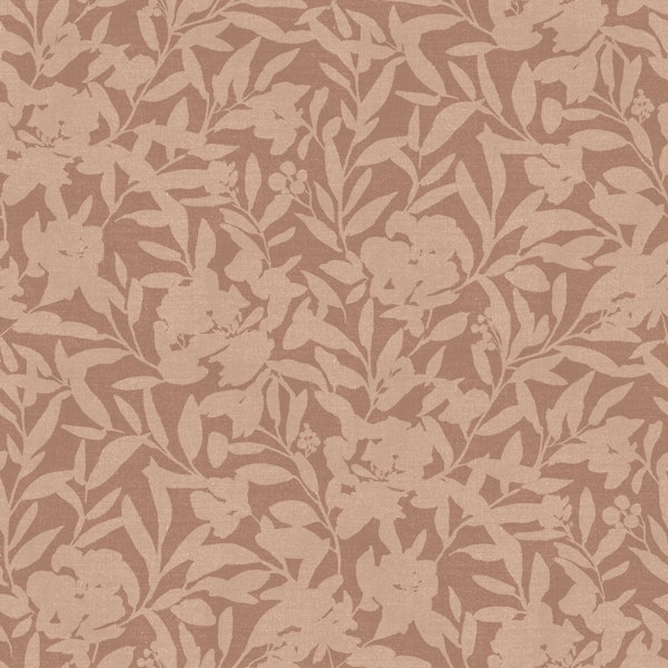 Floral silhouettes mocha mousse brown