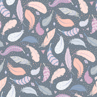Light as a feather - pink on grey carta da parati