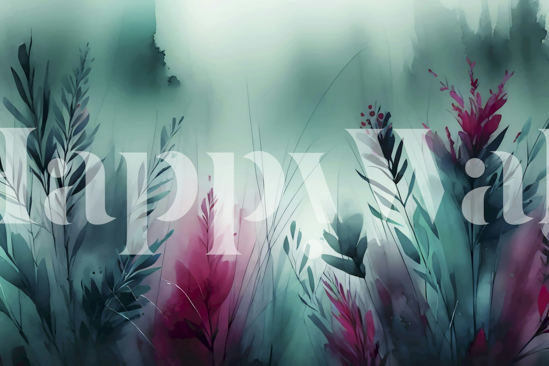 Moody Botanical Dream wallpaper in a room