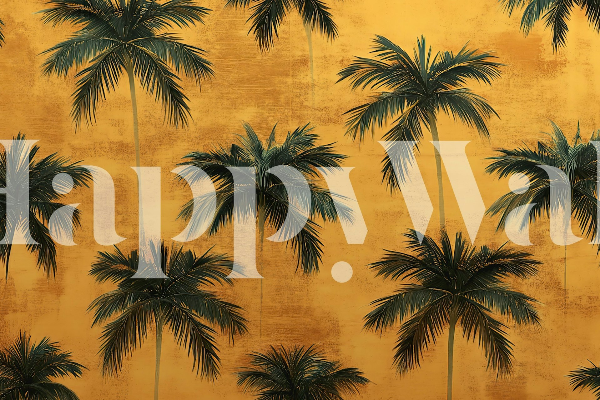 Tropical palms against a bronze background wallpaper