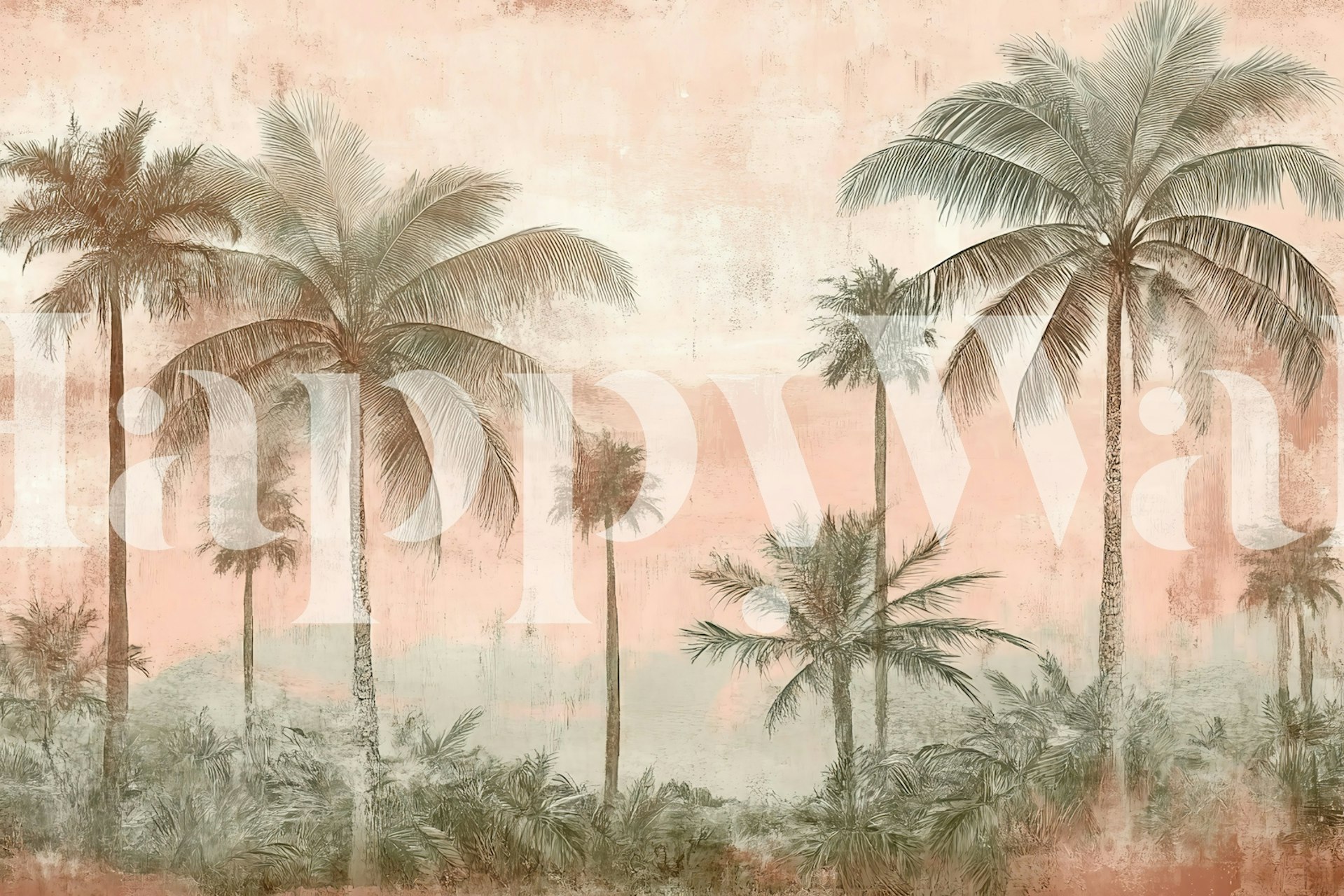 Pink Sunset at Jungle wallpaper in a room