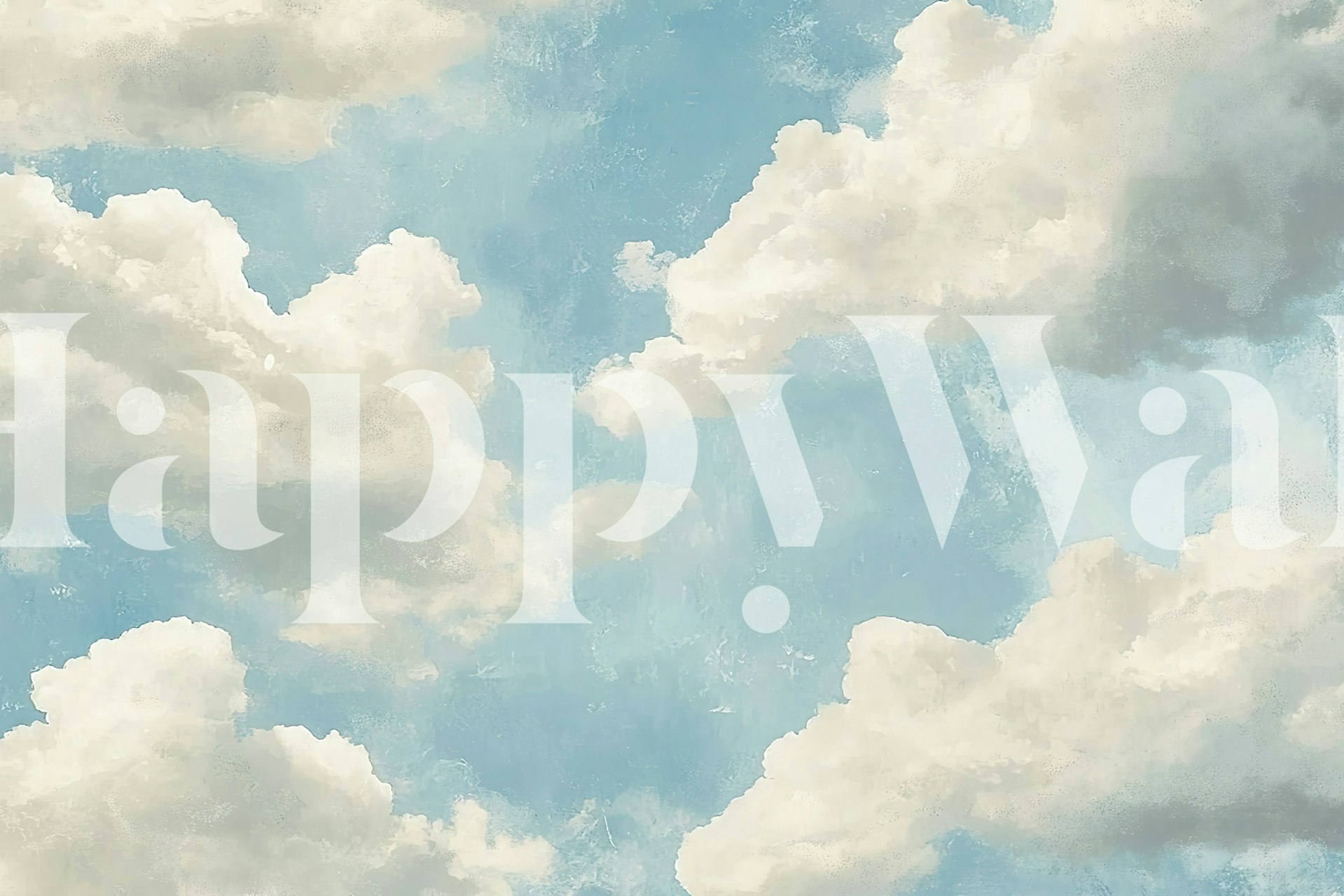 Painted Blue Sky wallpaper in a room