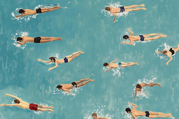 Swimmers on the beach