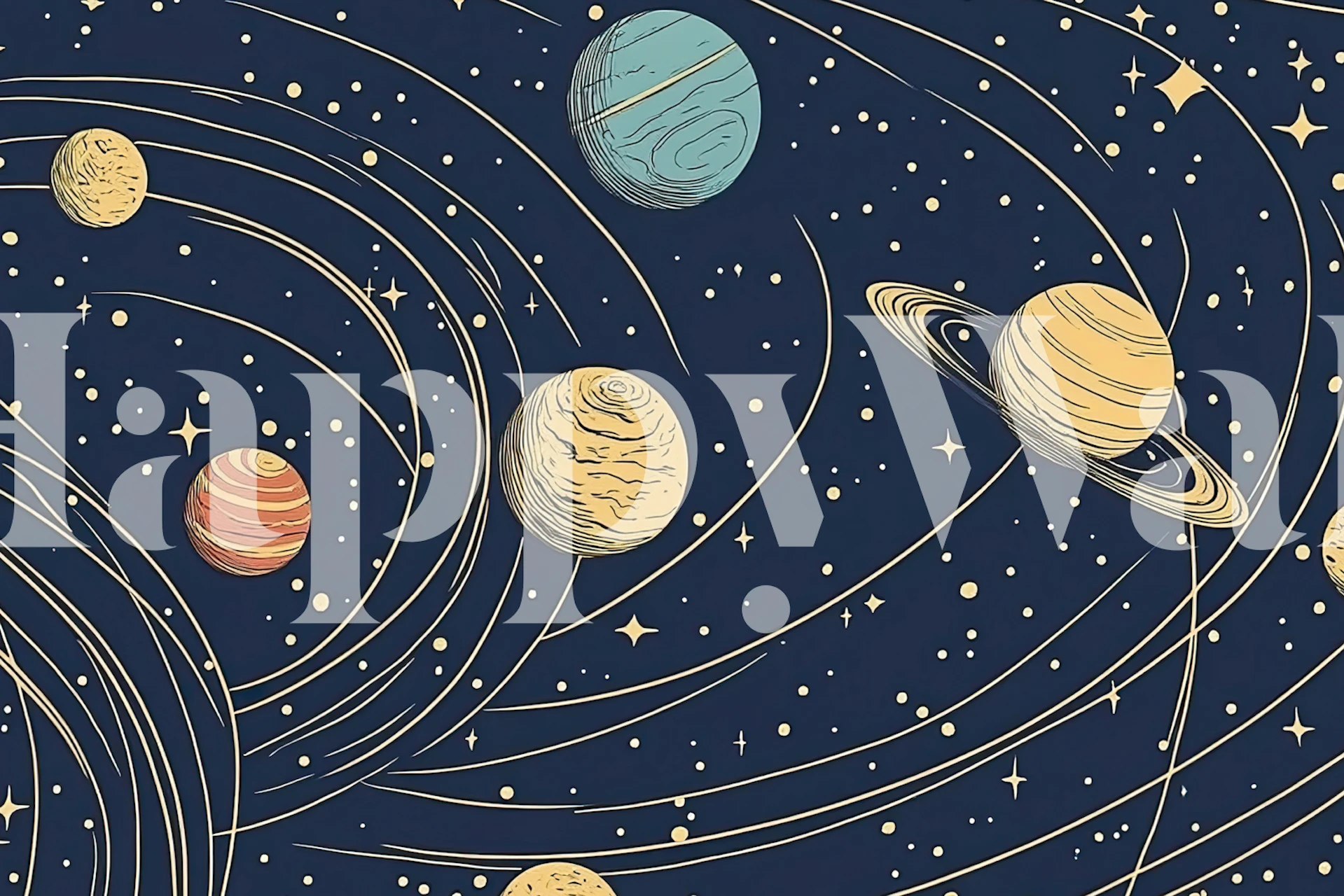 Some Universe wallpaper in a room