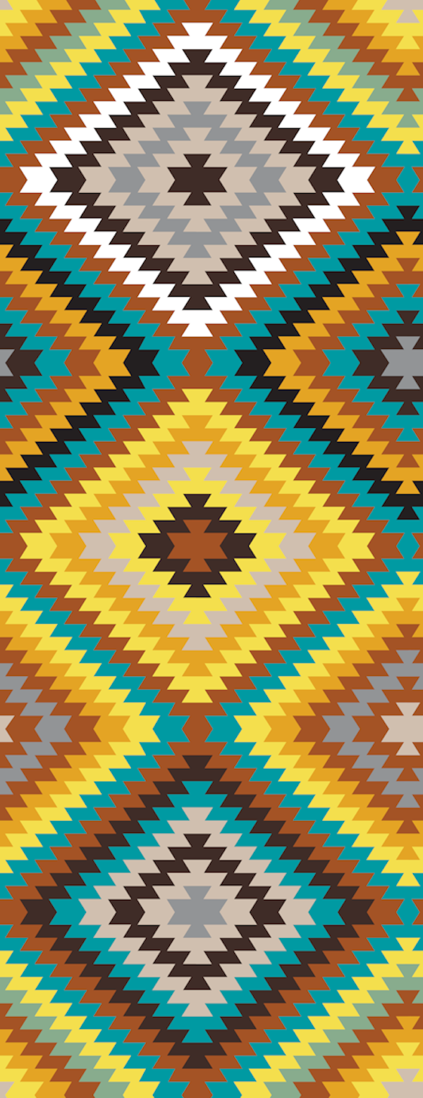 Modern Kilim - yellow, teal and tan