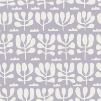 Organic garden - white on grey wallpaper