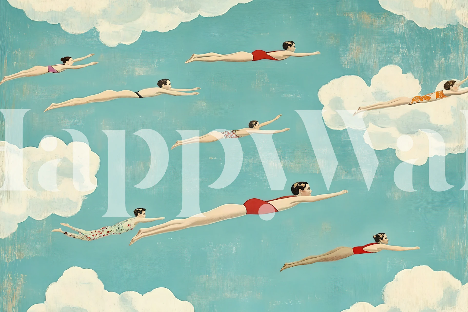 Sky Swimmers wallpaper design in a room