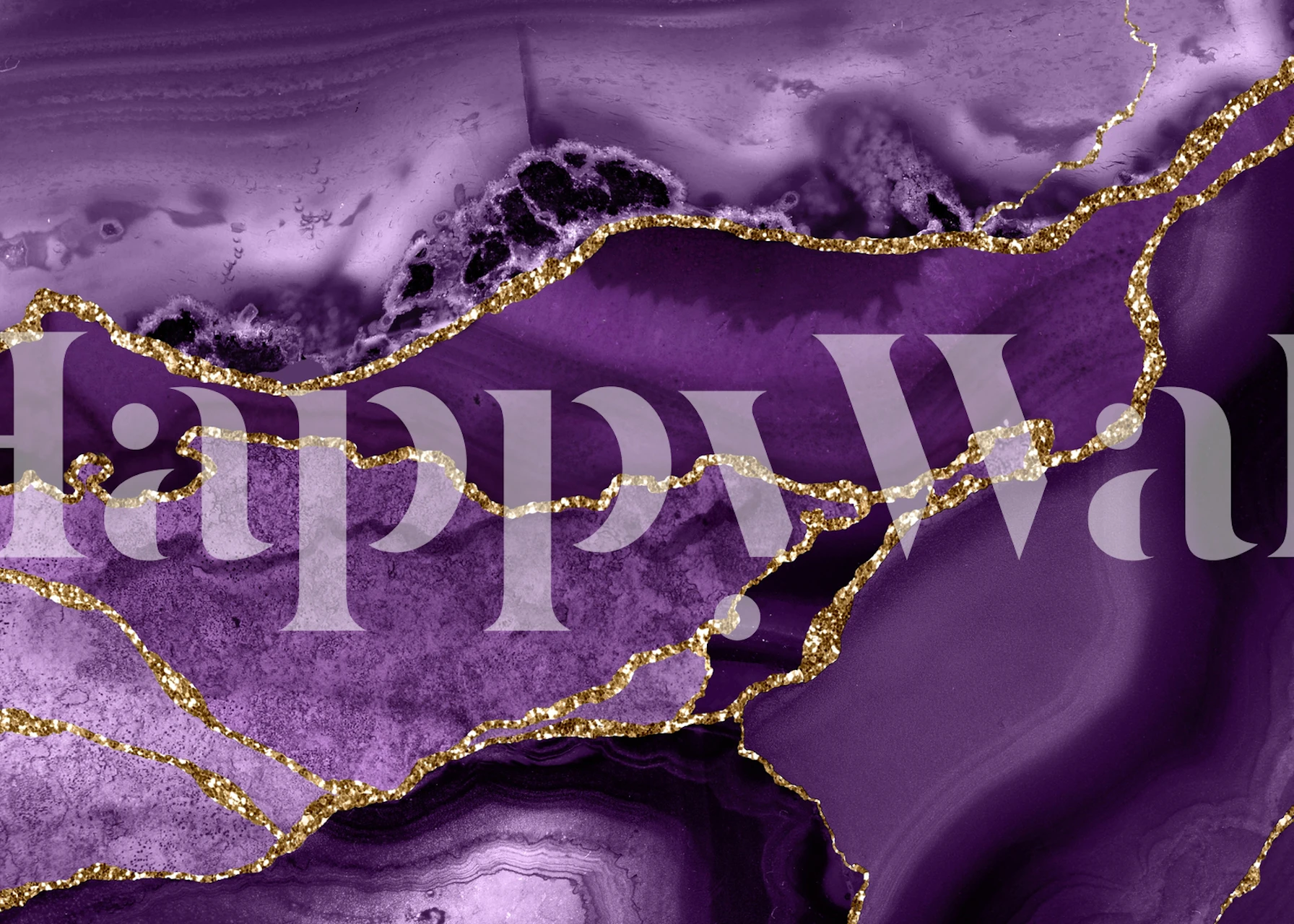 Stunning Purple and Gold Marble Mosaic Wallpaper