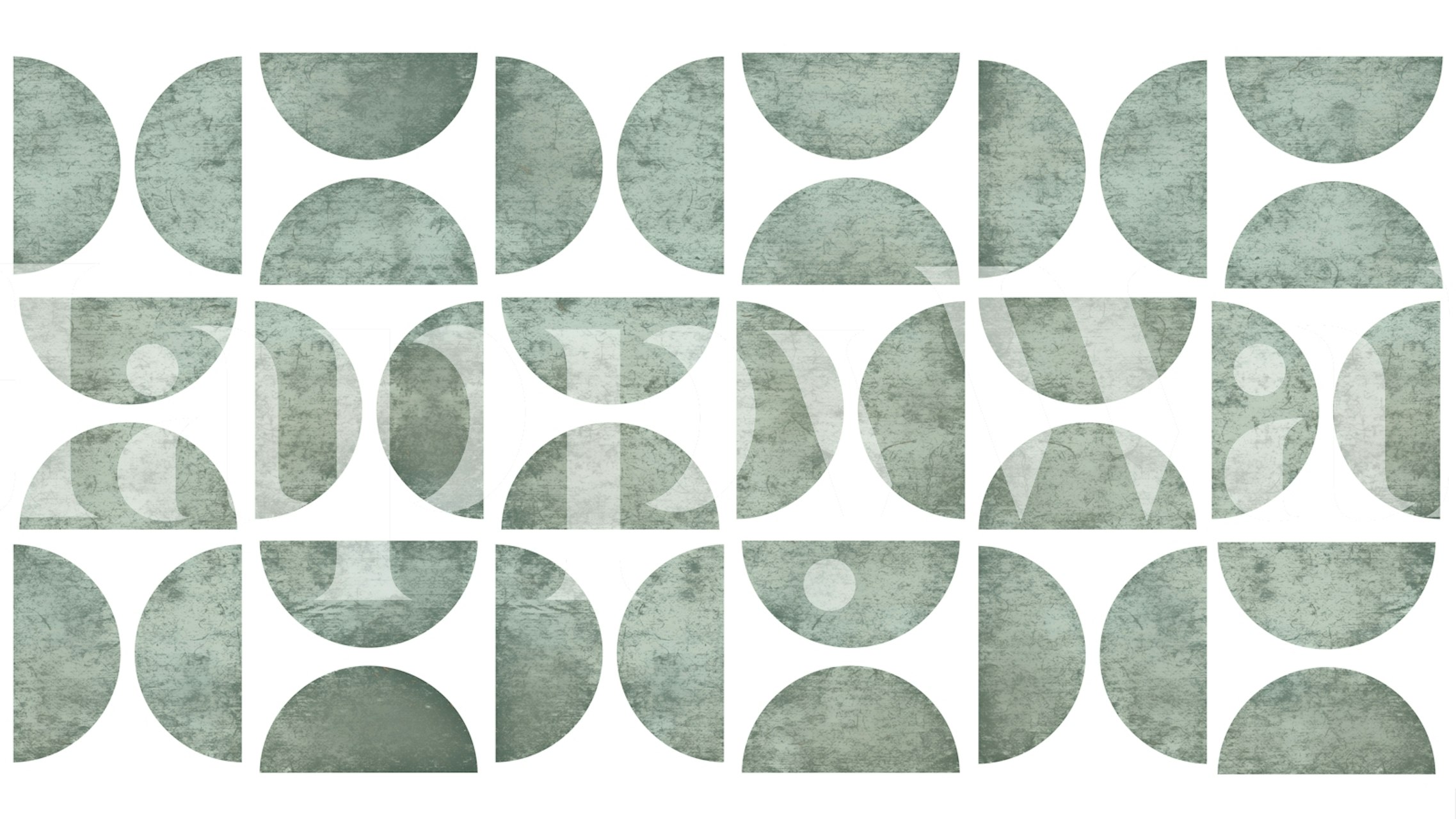 Geometric Stone Mosaic Bauhaus wallpaper in een kamer