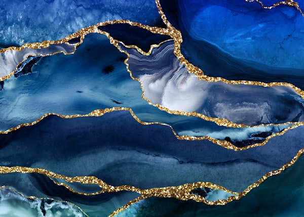 Moody Classic Blue Marble Mosaic 1