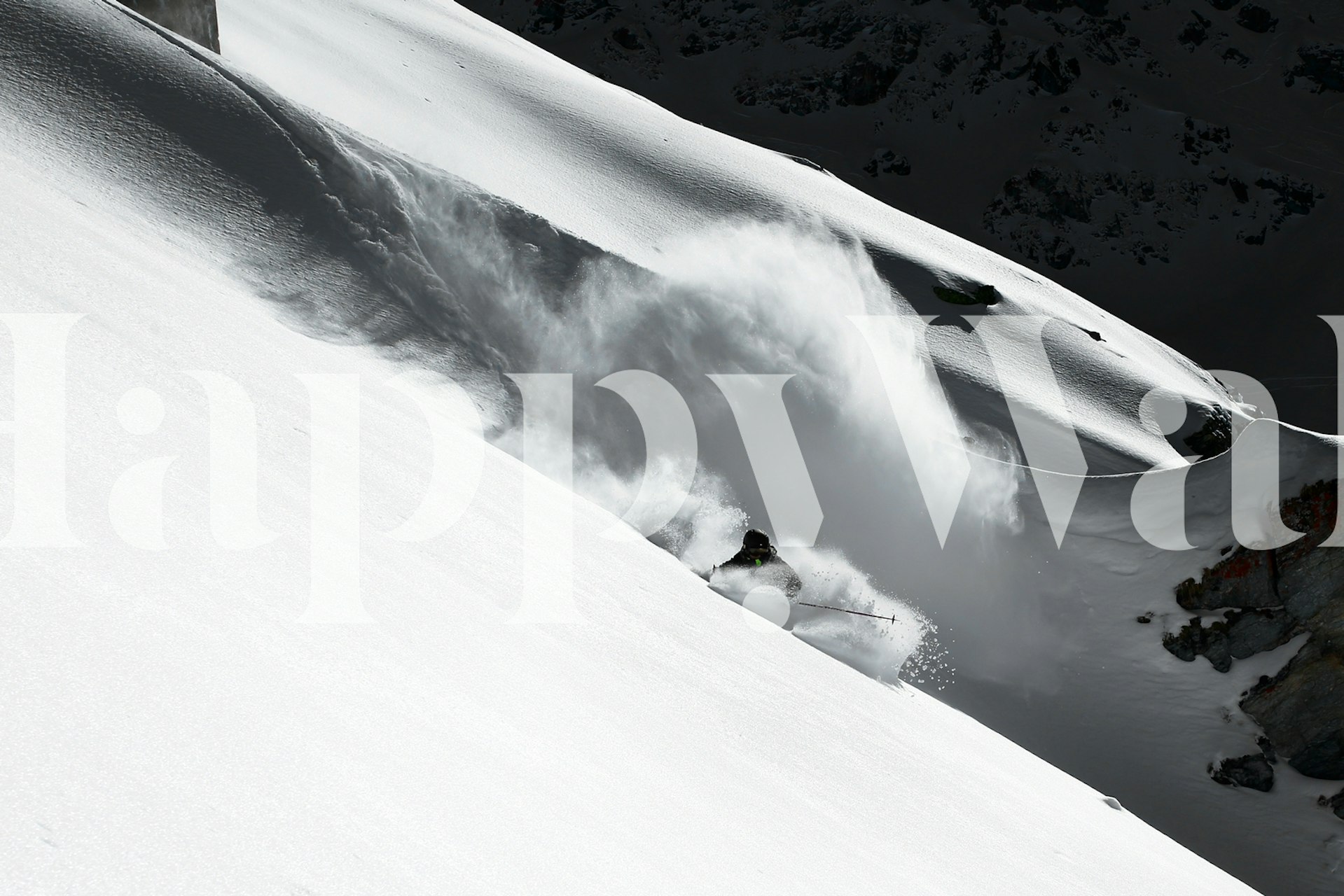 Snow-covered mountain slopes with powdery snow wallpaper