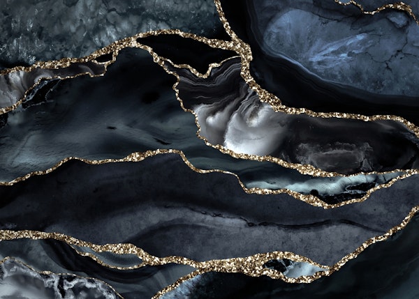 Moody Night Gray Abstract Marble 1