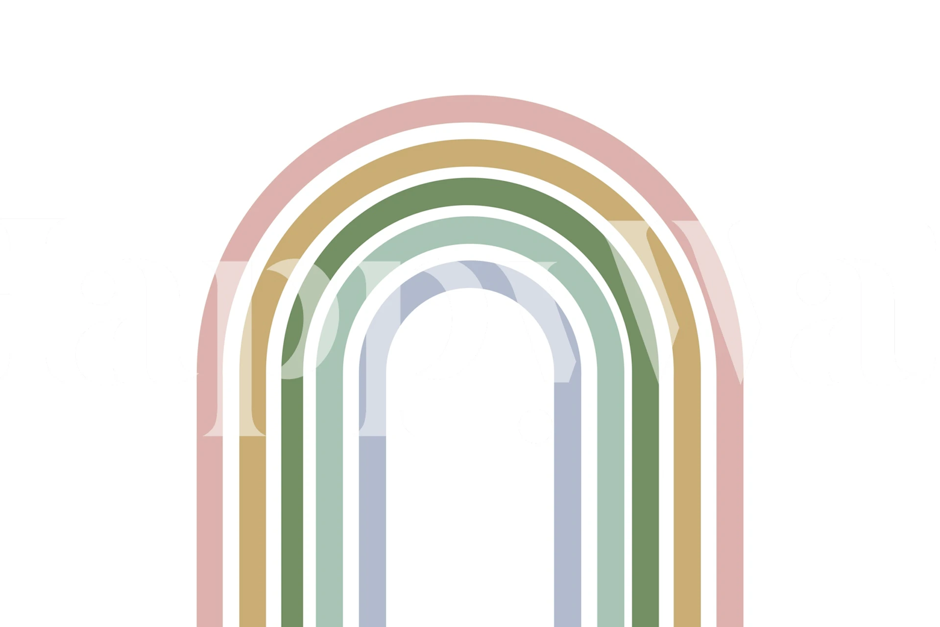 Arching rainbow patterns in soft pastel hues wallpaper