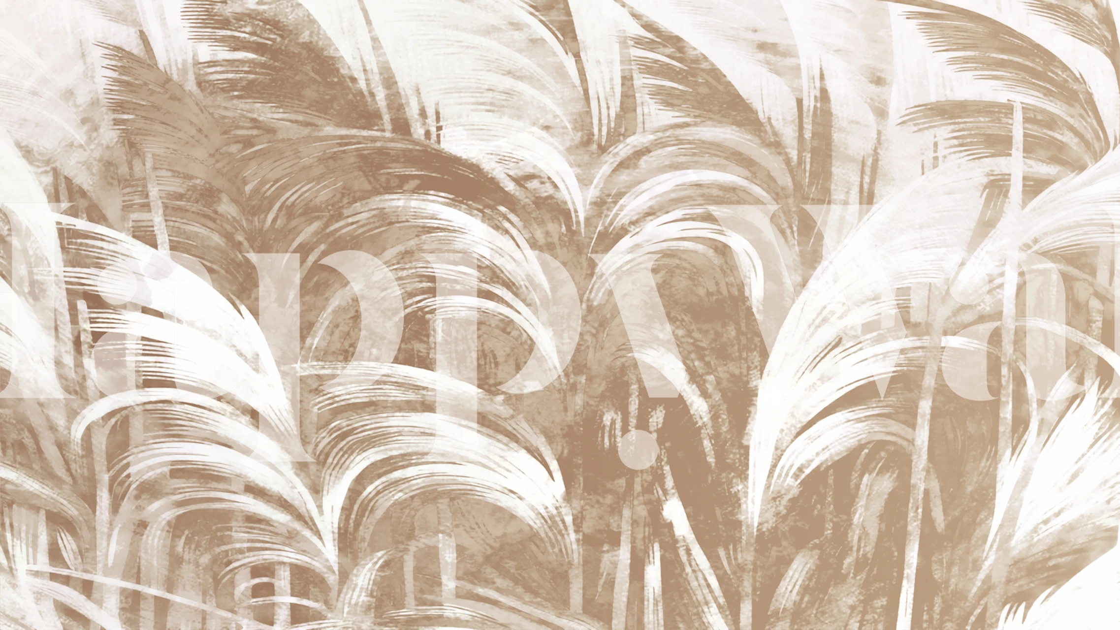 Beige pampas grass leaves wallpaper in a soft textured style