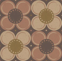 Retro Geometric Brown Flowers Mocha Mousse wallpaper