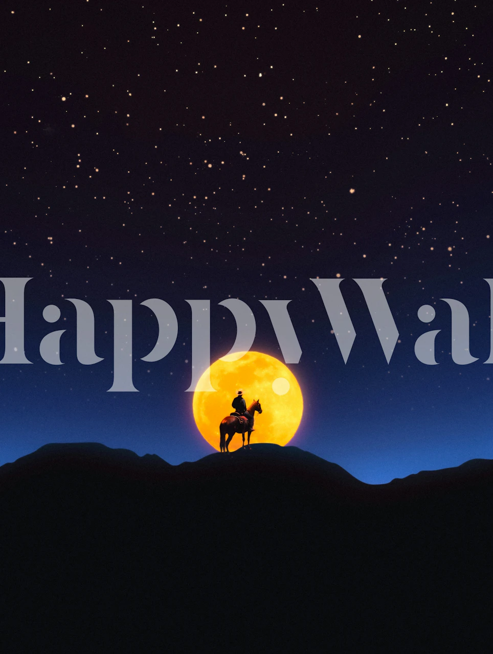 The Rider and the Moon wallpaper in a room