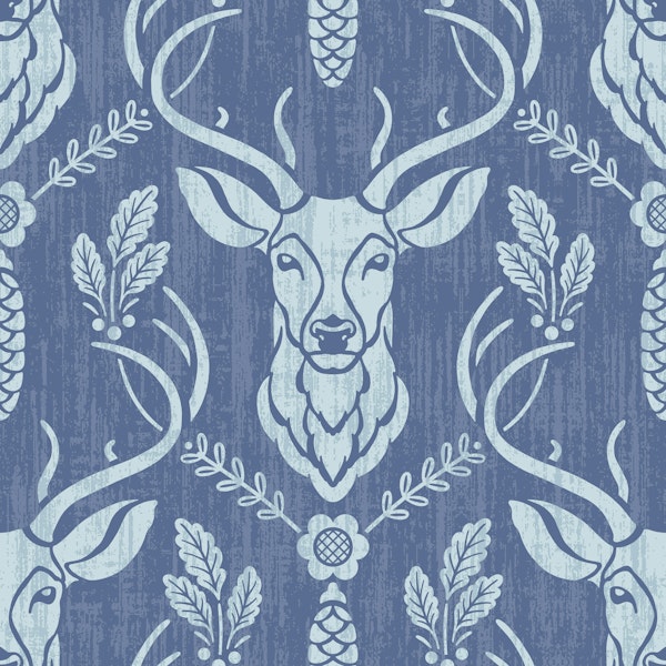 Cabincore Forest Deer - Blue Nova