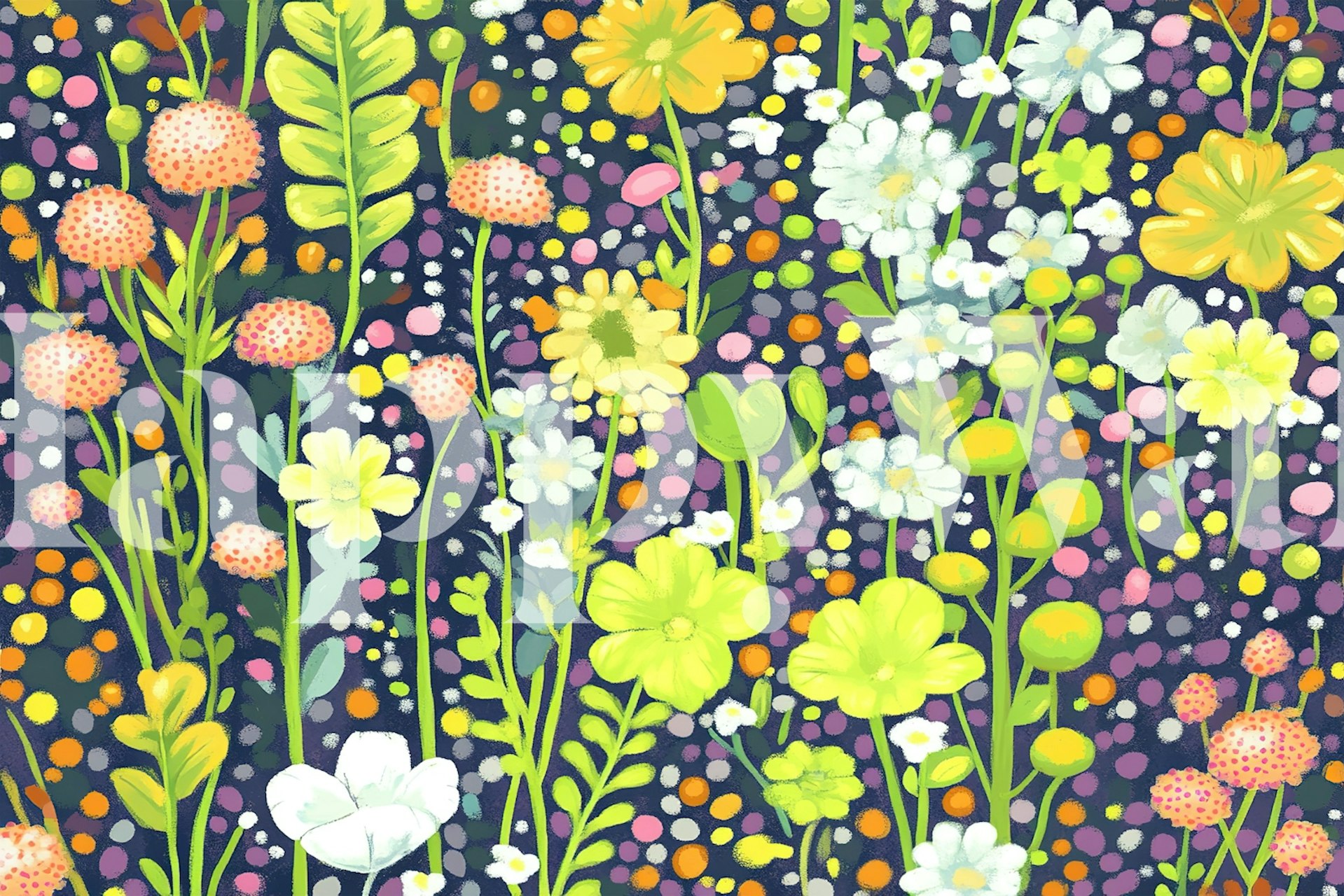 Night Garden #2 floral wallpaper design
