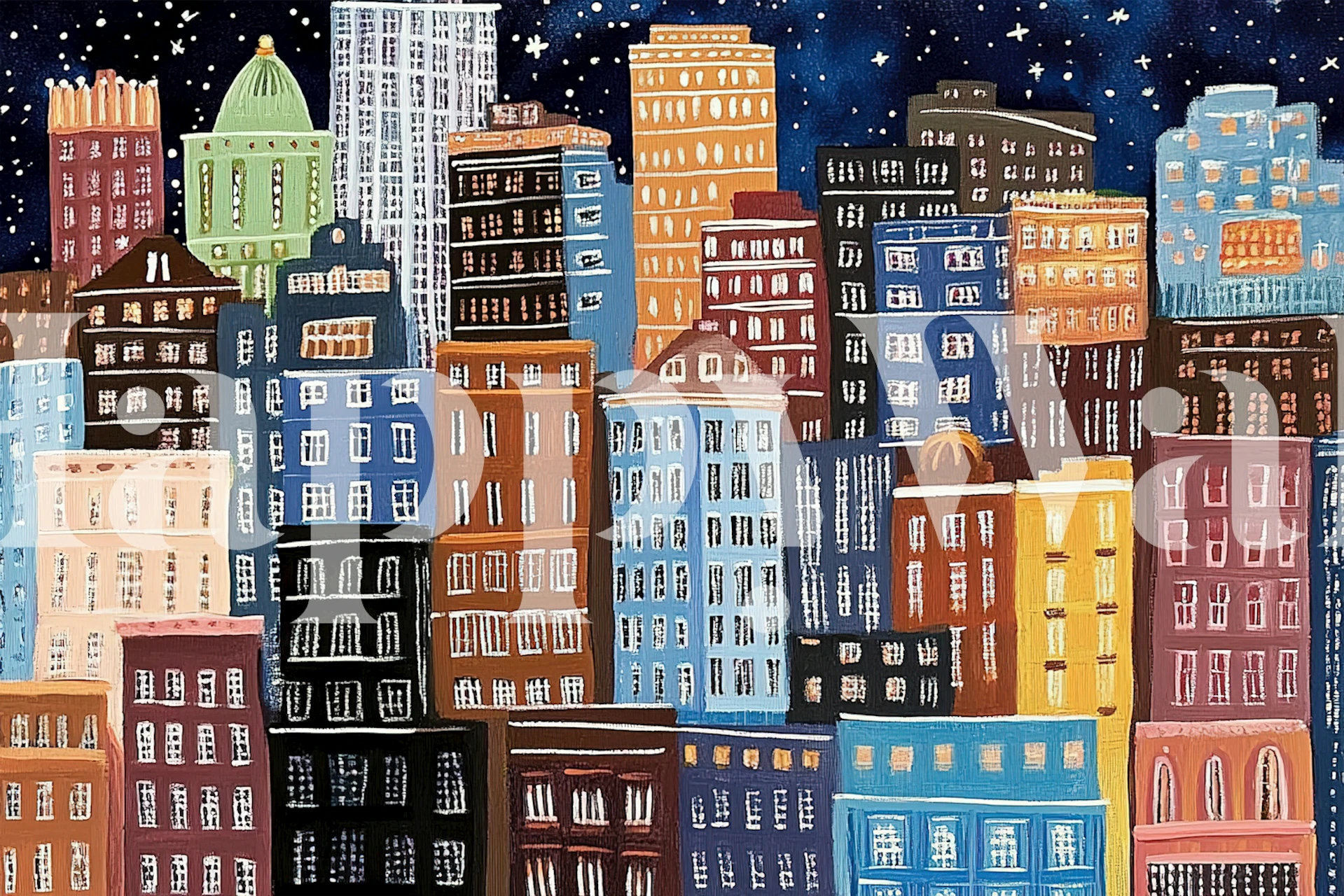 Barevný design tapety městské siluety