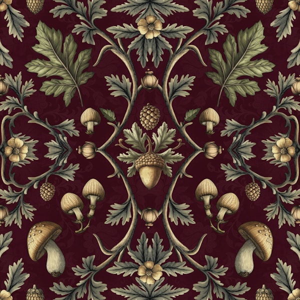 William Morris Forest Tales Burgundy