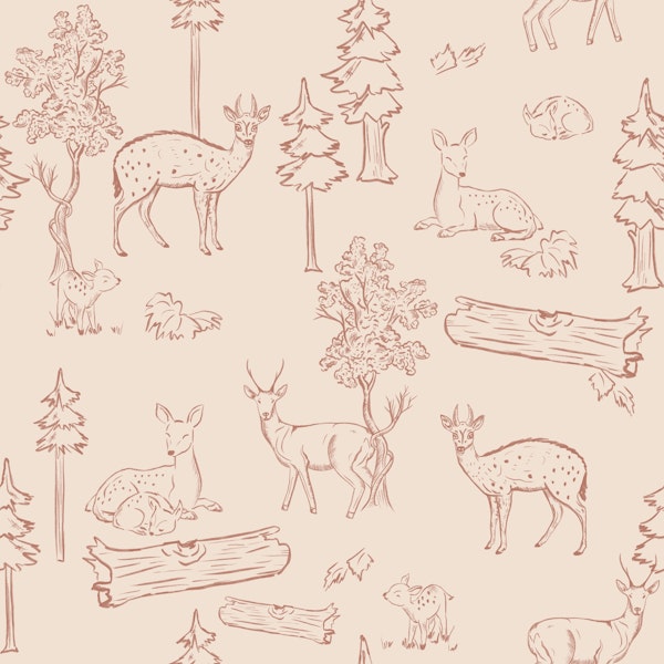 Forest Deer Sketch Natural