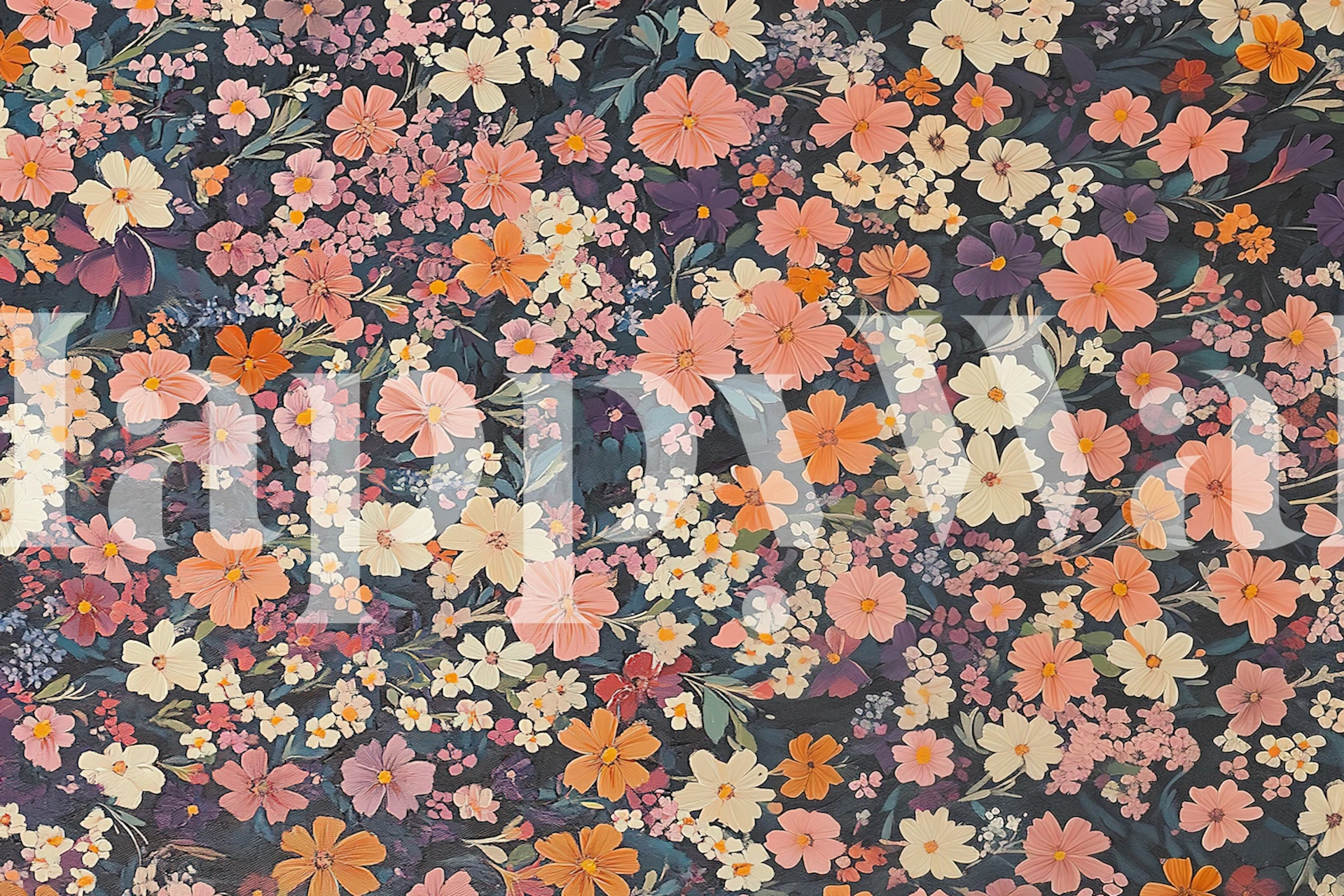 Dark Liberty kukkaseinätapetti huoneessa