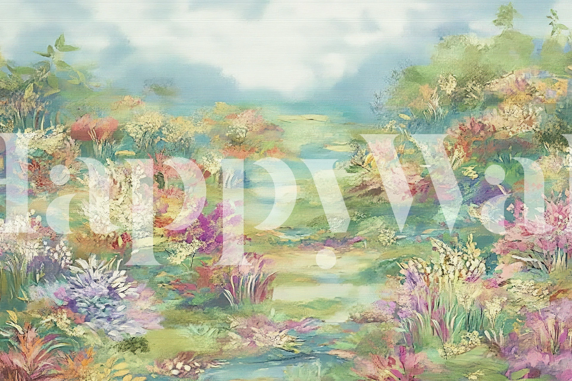 Spring Breeze floral wallpaper in a room