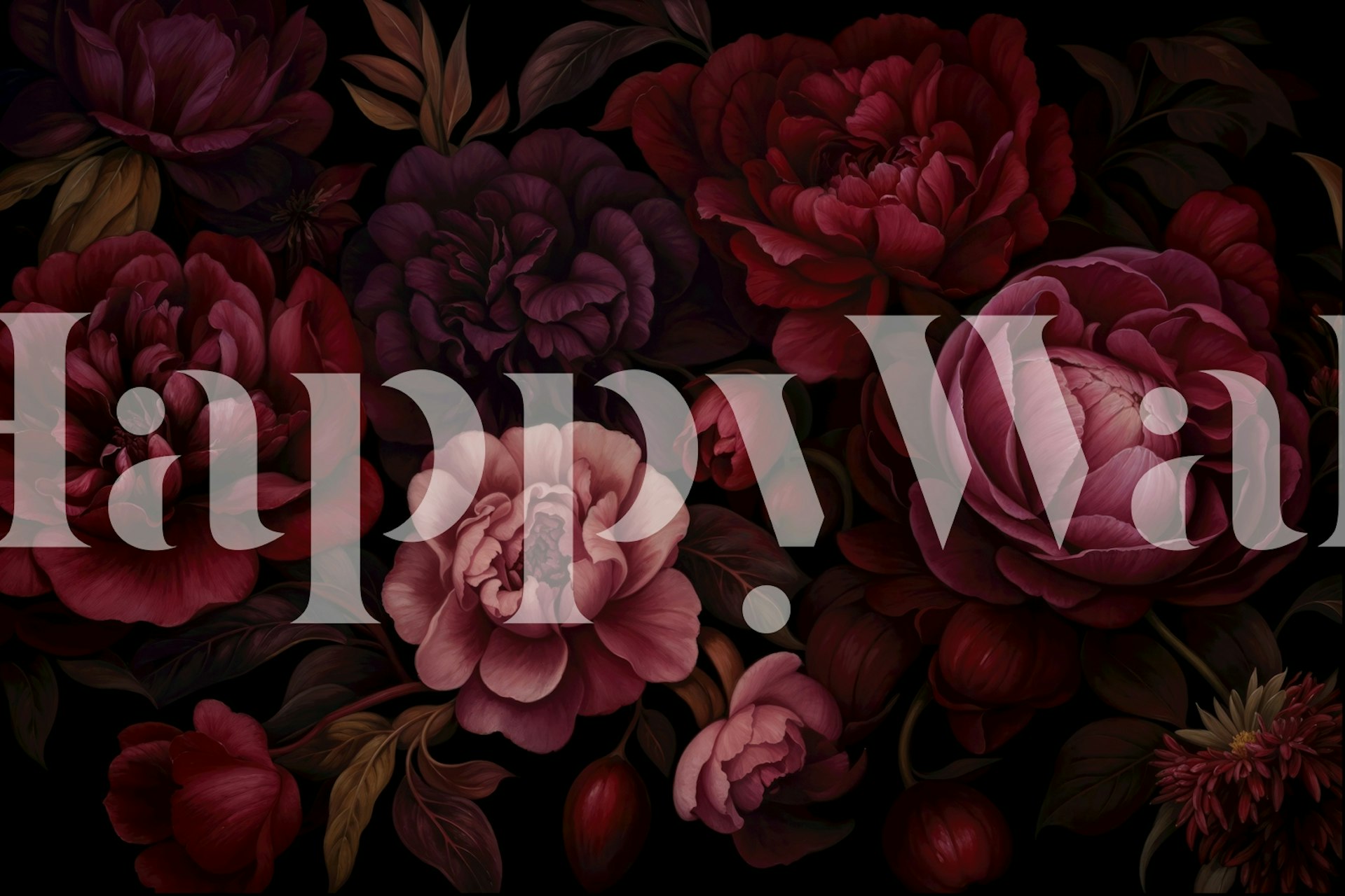 Ταπετσαρία Victorian flowers σε δωμάτιο