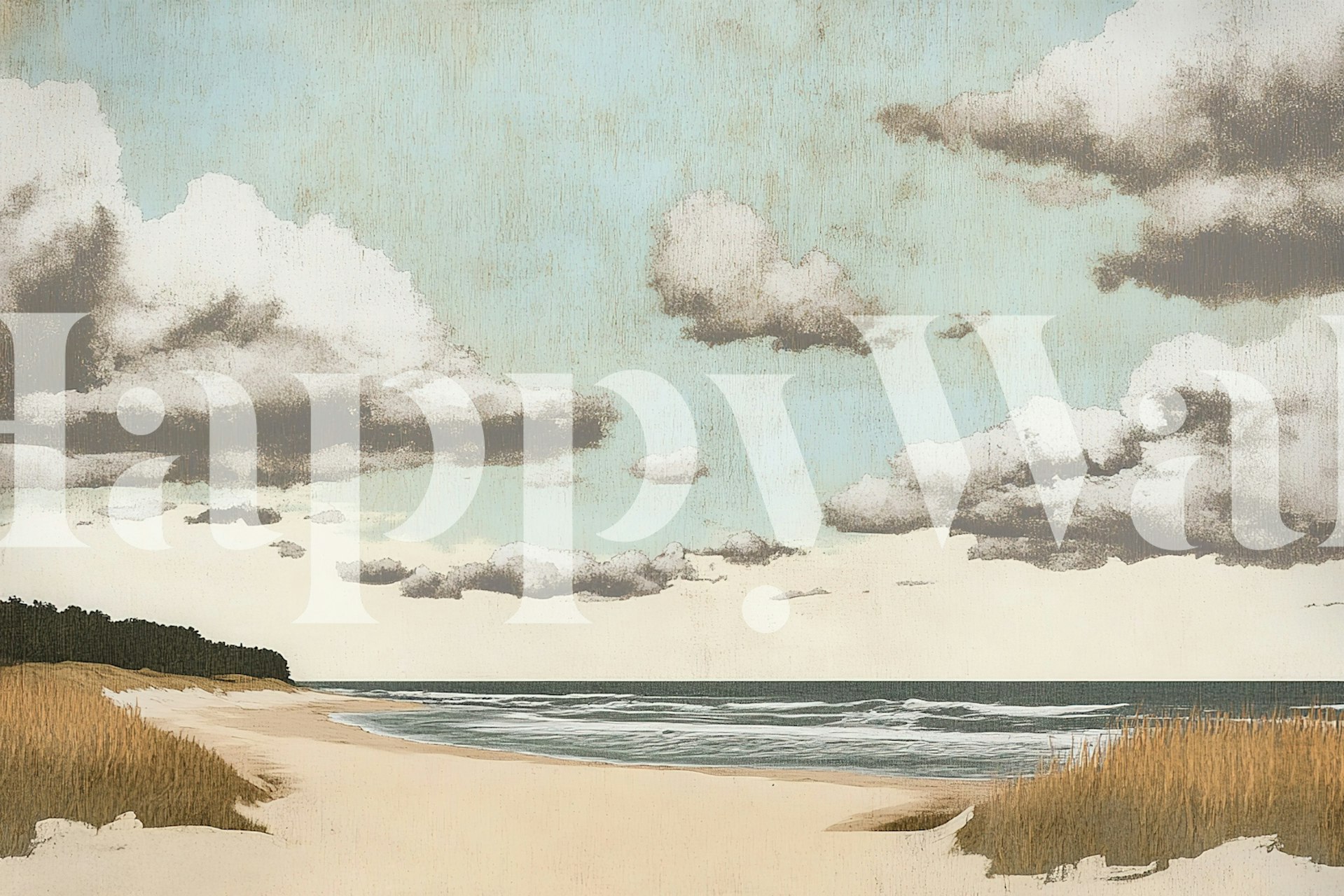 Cloudy Beach tapet i et rominnstilling