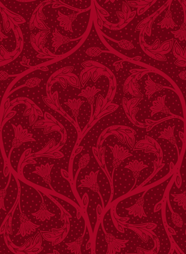 Victorian dandelion hearts Rich Ruby