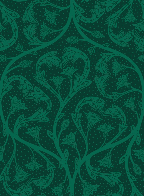 Victorian dandelion hearts Emerald