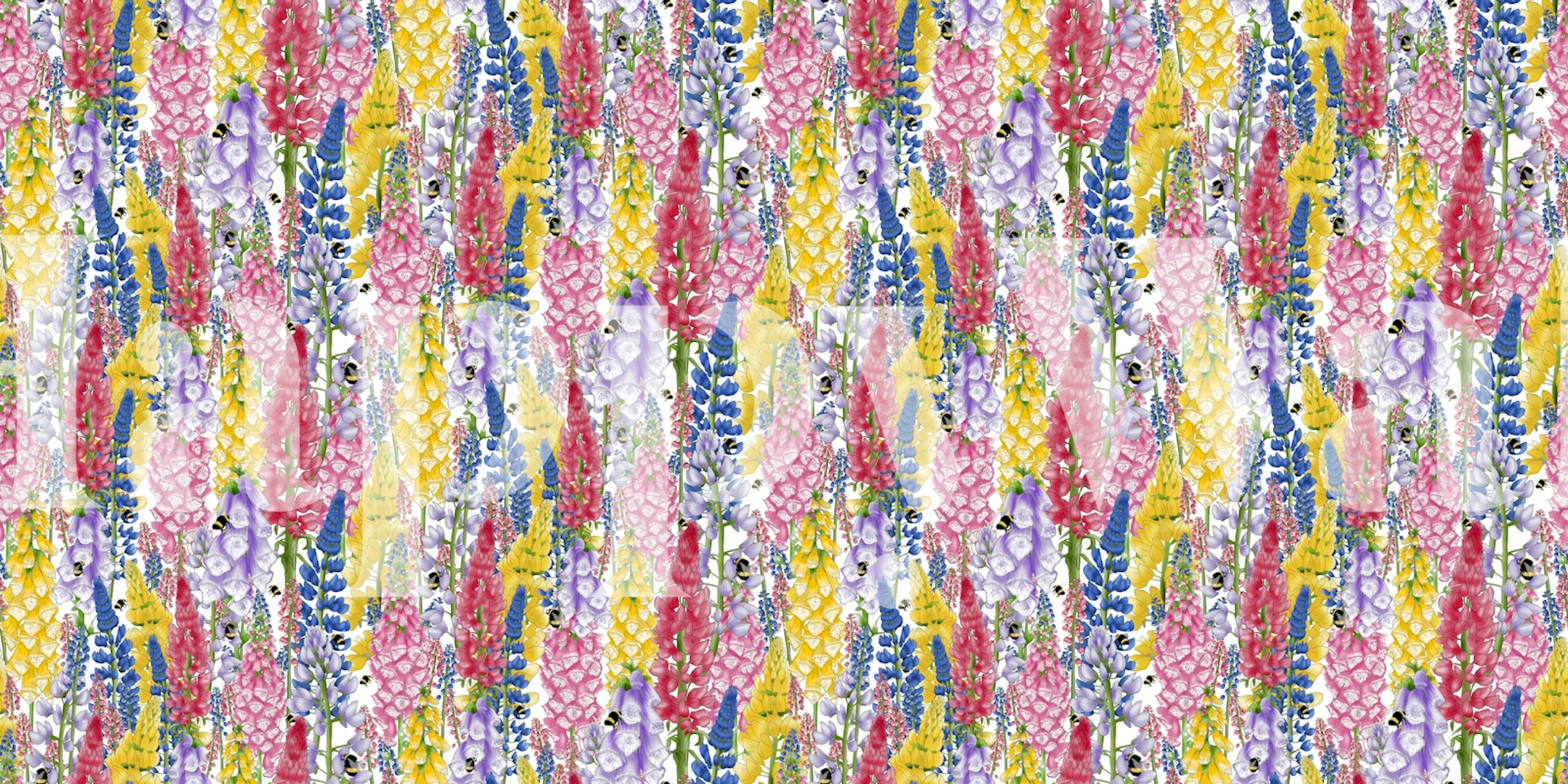 Colorful English Country Garden wallpaper in a room