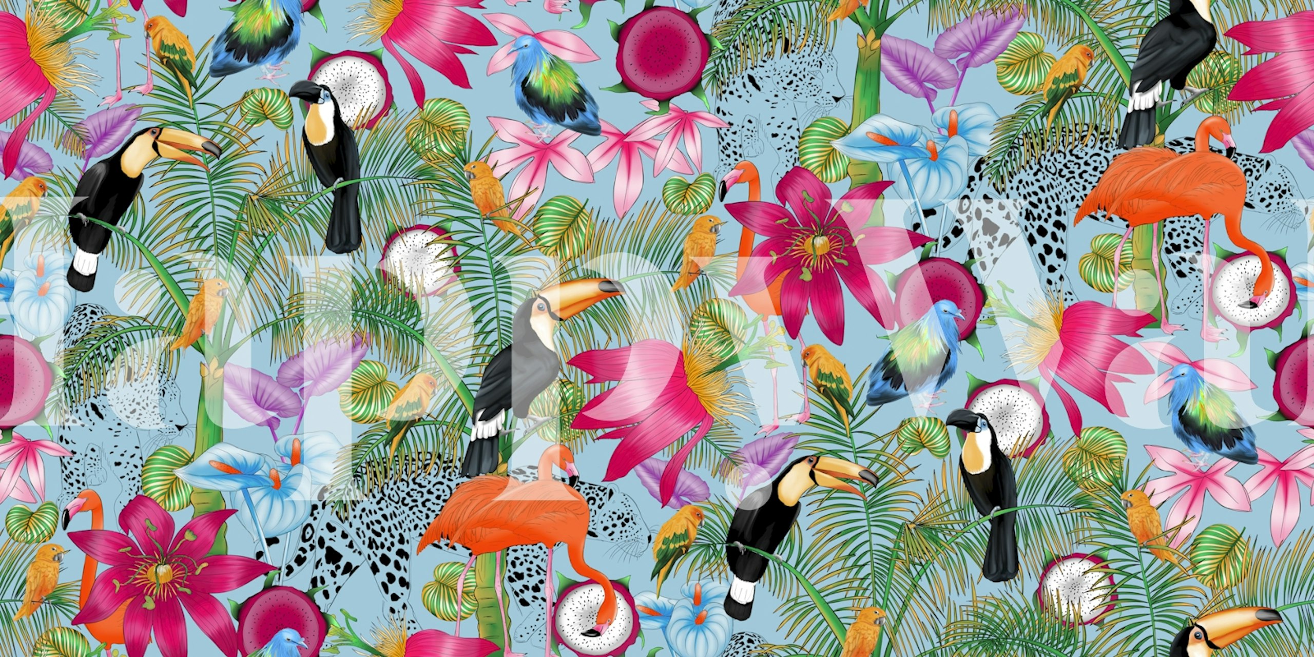 Tropical Exotic Wildlife ταπετσαρία σε ένα δωμάτιο