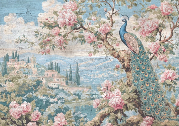 Peacock Eden Garden Vintage Style