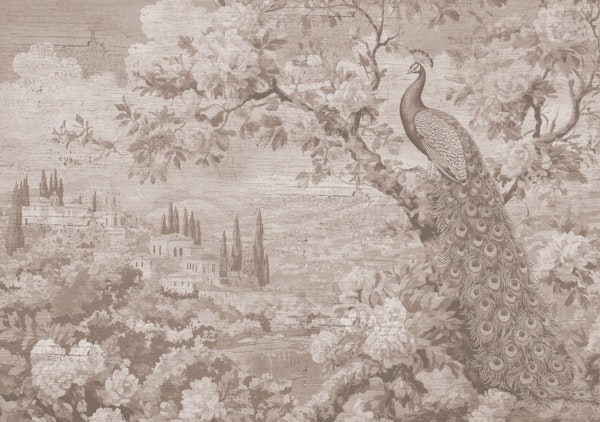 Soft Sepia Peacock and Haven