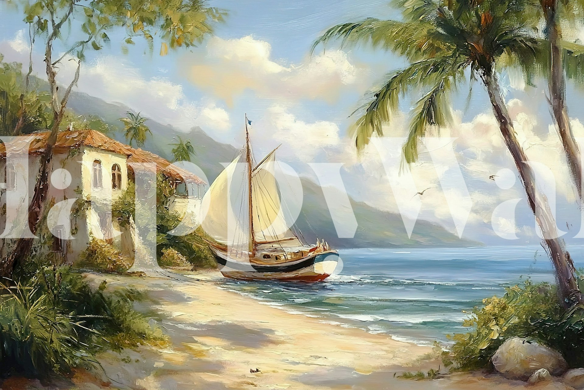 Summer Arrival tapet med en strandscene