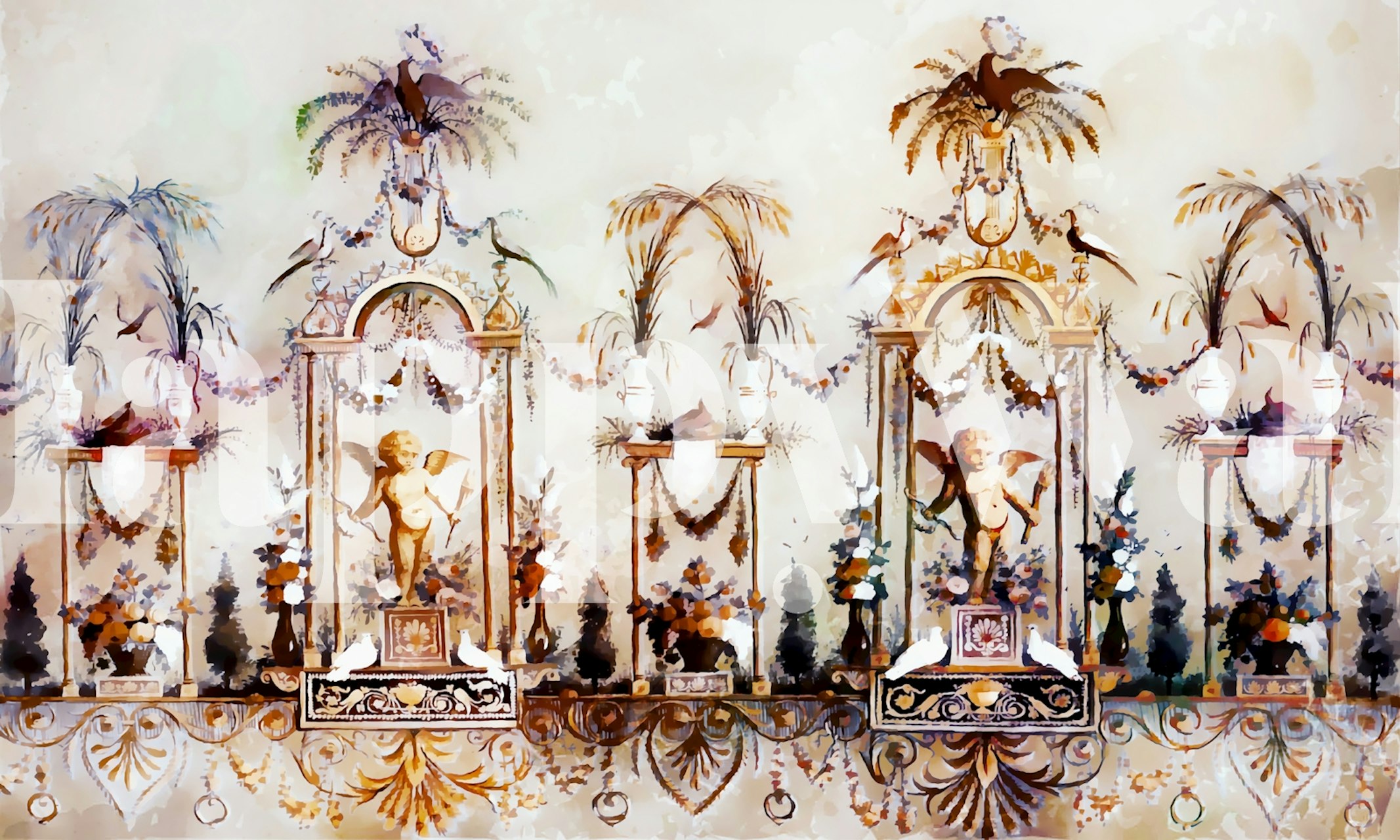 Floral patterns and intricate designs in warm colors wallpaper