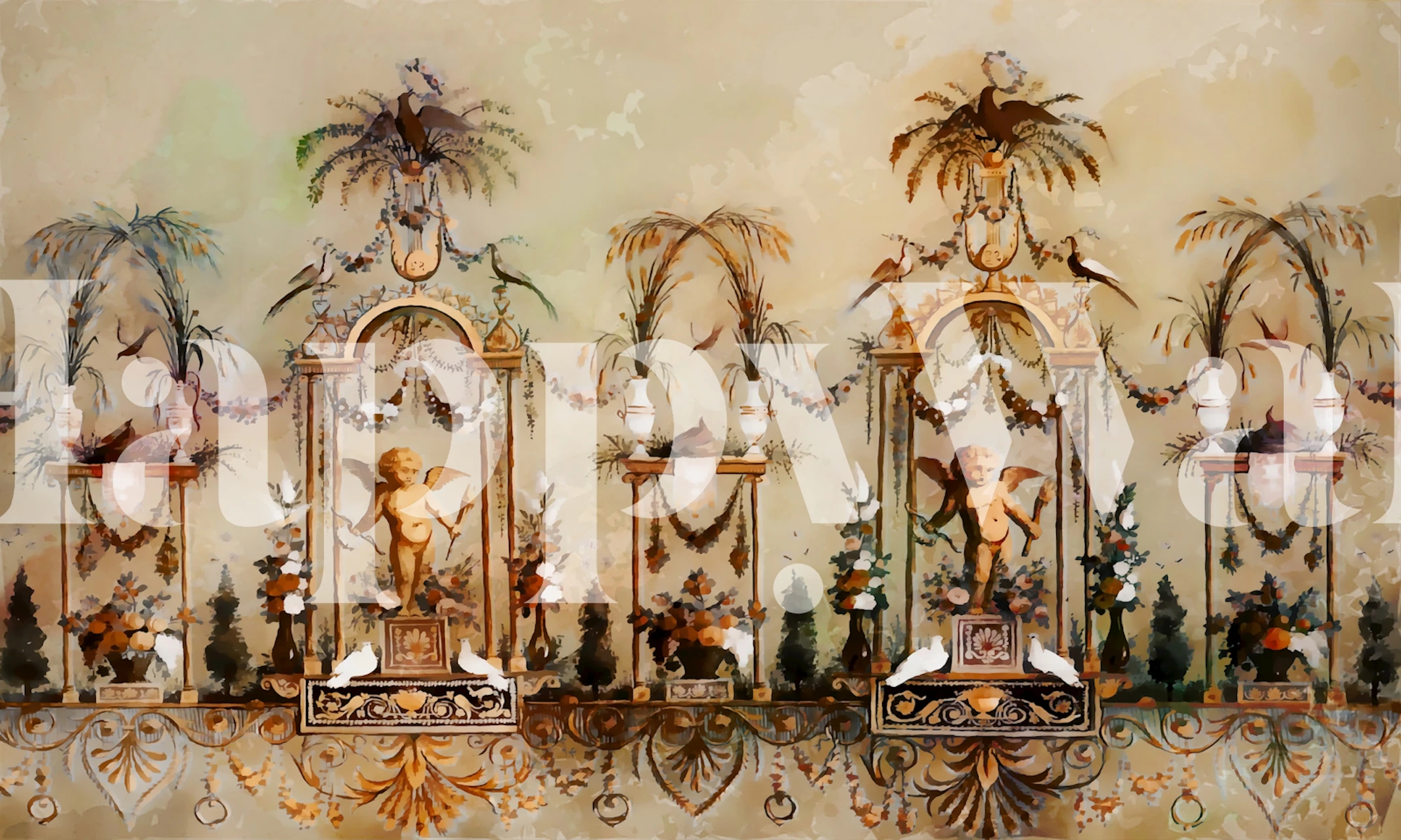 Antique Renaissance Garden tapet i rummet