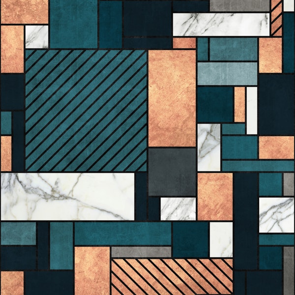 Random Marble Copper w Blue