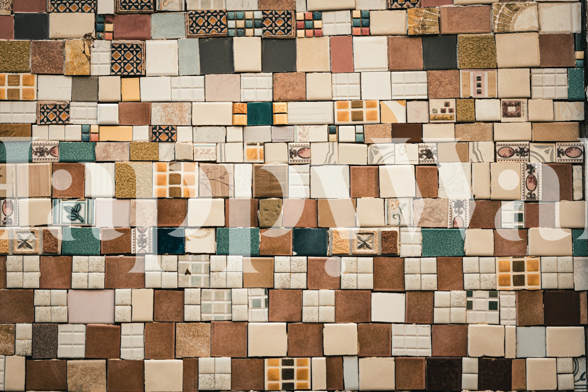 Design de papel de parede Vintage Tile Collage