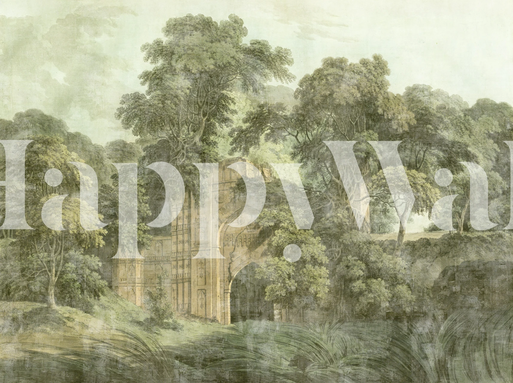 Jungle Lost Emerald City Tapete in einem Raum präsentiert