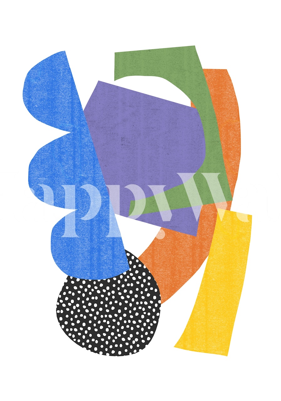 Bold Modern Composition behang dat in een kamer wordt weergegeven