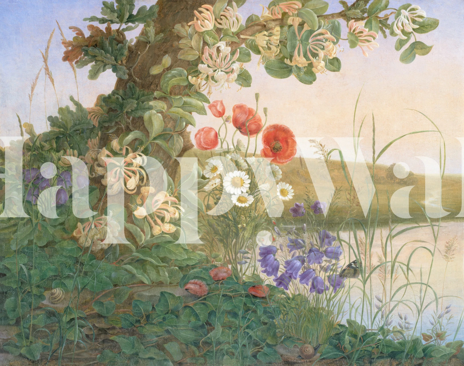 Pastoral Summer Meadow Dream tapet i ett rum