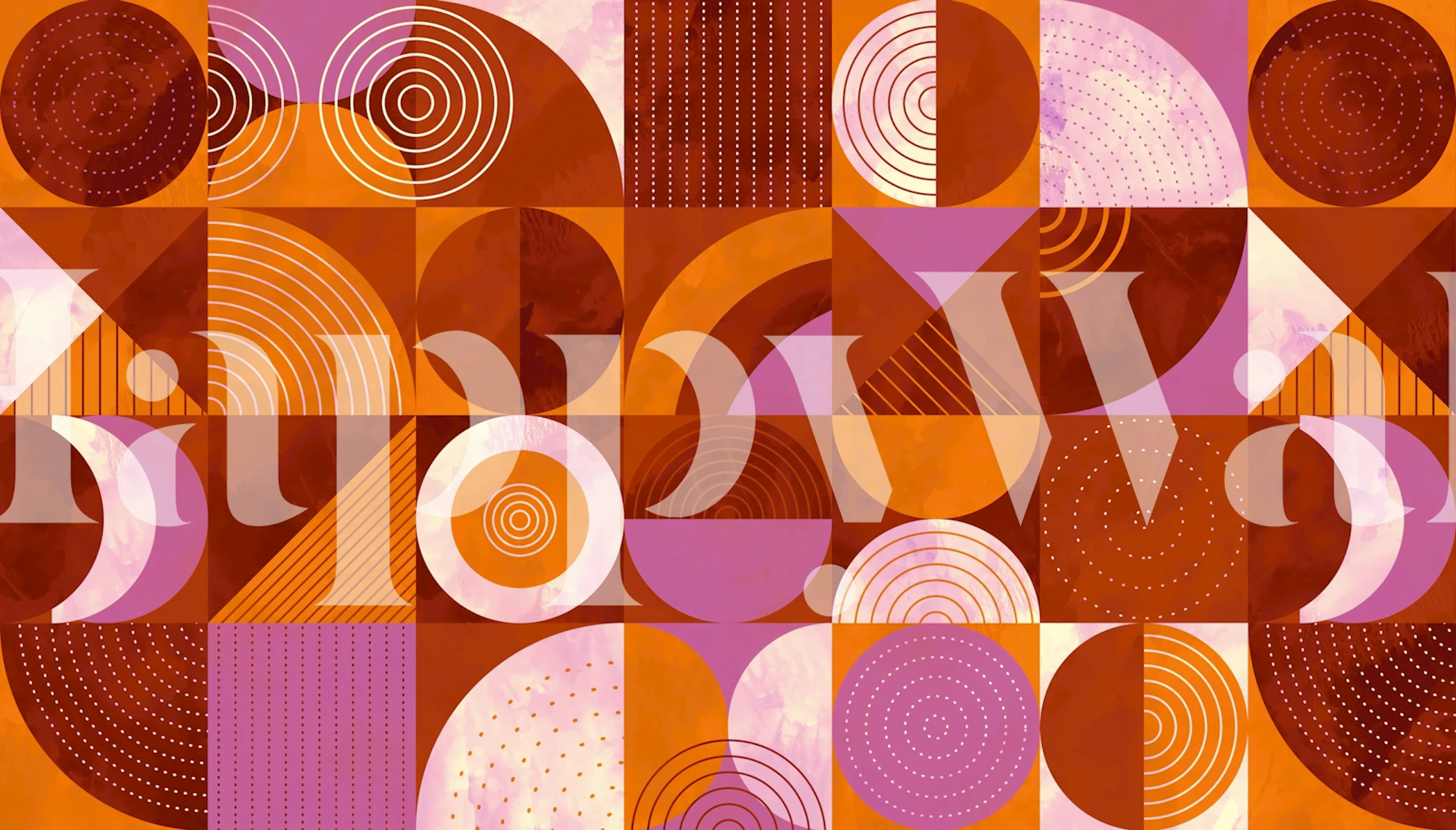 Tapeta Mid Century Retro Geometric v místnosti